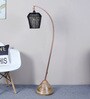 Black Metal Shade Club Floor Lamp With Metal Base