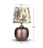 Copper Hammered Pot Lamp with Pleeted Multicolor Green Shade