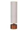 Aida White Fabric Shade Table Lamp With Iron Base