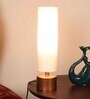Aida White Fabric Shade Table Lamp With Iron Base