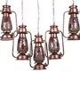 Copper Iron and Glass Cluster Hanging Light