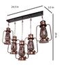 Copper Iron and Glass Cluster Hanging Light