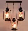 Copper Iron and Glass Cluster Hanging Light