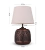 Copper Leaf Etched Pot Lamp with Solid Taper White Shade