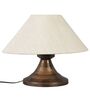Copper Metal & Cotton Beige Colour Table Lamp