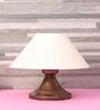 Copper Metal & Cotton Beige Colour Table Lamp