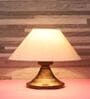 Copper Metal & Cotton Beige Colour Table Lamp