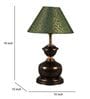 Copper Metal & Cotton Green & Gold Colour Table Lamp