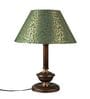 Copper Metal & Cotton Green & Gold Colour Table Lamp