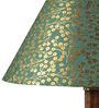 Copper Metal & Cotton Green & Gold Colour Table Lamp