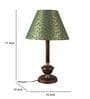 Copper Metal & Cotton Green & Gold Colour Table Lamp