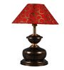 Copper Metal & Cotton Red & Gold Colour Table Lamp