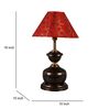 Copper Metal & Cotton Red & Gold Colour Table Lamp