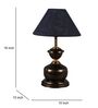Copper Metal & Natural Fiber Blue Colour Table Lamp