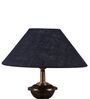 Copper Metal & Natural Fiber Blue Colour Table Lamp