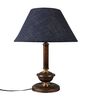 Copper Metal & Natural Fiber Blue Colour Table Lamp