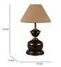Copper Metal & Natural Fiber Brown Colour Table Lamp