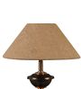 Copper Metal & Natural Fiber Brown Colour Table Lamp