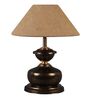 Copper Metal & Natural Fiber Brown Colour Table Lamp