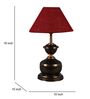 Copper Metal & Natural Fiber Maroon  Colour Table Lamp