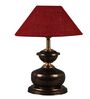 Copper Metal & Natural Fiber Maroon  Colour Table Lamp