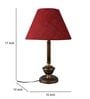 Copper Metal & Natural Fiber Maroon Colour Table Lamp