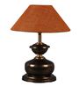 Copper Metal & Natural Fiber Mustard Colour Table Lamp