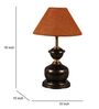 Copper Metal & Natural Fiber Mustard Colour Table Lamp