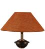 Copper Metal & Natural Fiber Mustard Colour Table Lamp