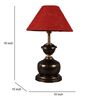 Copper Metal & Natural Fiber Red Colour Table Lamp