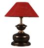 Copper Metal & Natural Fiber Red Colour Table Lamp