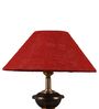 Copper Metal & Natural Fiber Red Colour Table Lamp