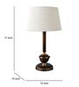 Copper Metal & Natural Fiber White Colour Table Lamp