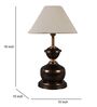 Copper Metal & Natural Fiber White Colour Table Lamp
