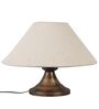 Copper Metal & Natural Fiber White Colour Table Lamp