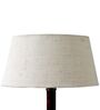 Copper Metal & Natural Fiber White Colour Table Lamp