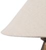 Copper Metal & Natural Fiber White Colour Table Lamp