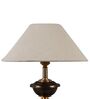 Copper Metal & Natural Fiber White Colour Table Lamp