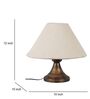 Copper Metal & Natural Fiber White Colour Table Lamp