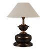 Copper Metal & Natural Fiber White Colour Table Lamp