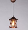 Diseno Copper Metal and Glass Hanging Light