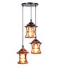 Kwan Copper Metal and Glass Cluster Hanging Light
