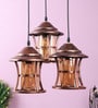 Kwan Copper Metal and Glass Cluster Hanging Light