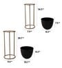 Set Of 2 Copper Metal Planter With Stand