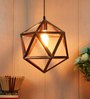 Inverted Copper Metal Hanging Light