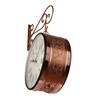 Copper Metallic Carving Station Clock