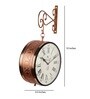 Copper Metallic Carving Station Clock