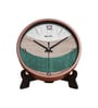 Copper Round 8 Inches Plastic Table Clock (Abstract)