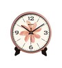 Copper Round 8 Inches Plastic Table Clock (flower)