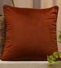 Copper Solid Velvet 20 x 20 Inches Cushion Cover
